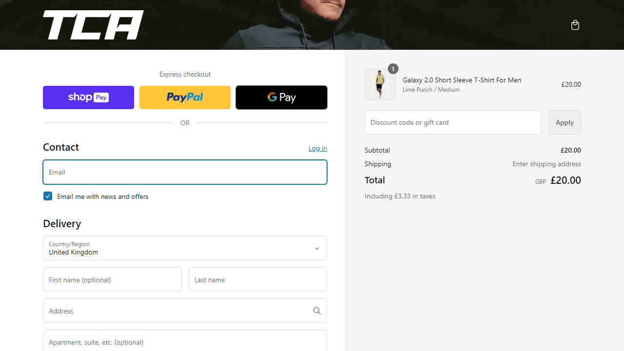 How to apply Tca Fit coupon code